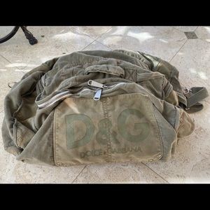 Dolce and Gabbana army green duffel bag